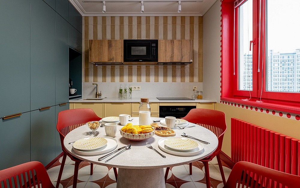 Колор-блок кухня для ТВ-проекта «Квартирный Вопрос»