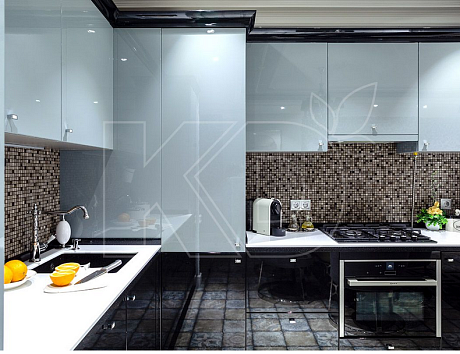 Угловые кухни черного цвета