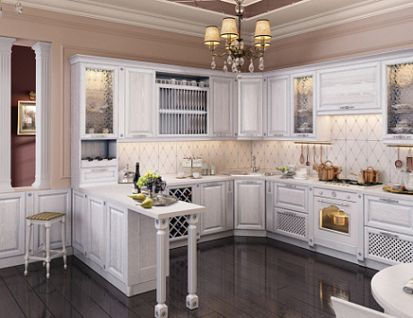 Классическая кухня из массива дерева