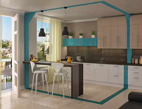 Кухня-столовая в частном доме. Классификация кухонь. Купить кухню углового дизайна или любой другой конфигурации с дальнейшим обустройством. 