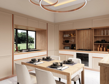 Оформление интерьера светлой кухни