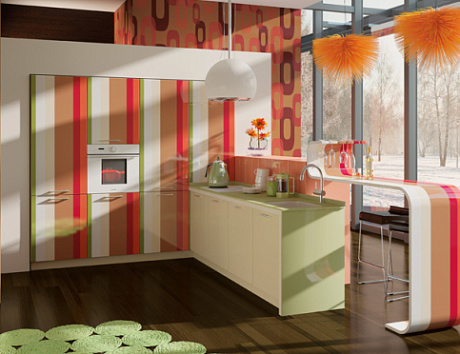 Фотопечать на фасадах кухни