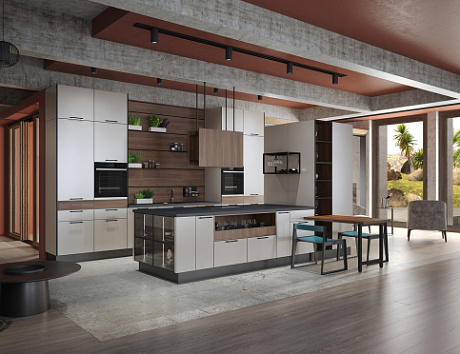 Светлая кухня в Мурманске