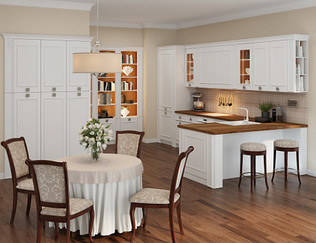 Светлая кухня в Мурманске