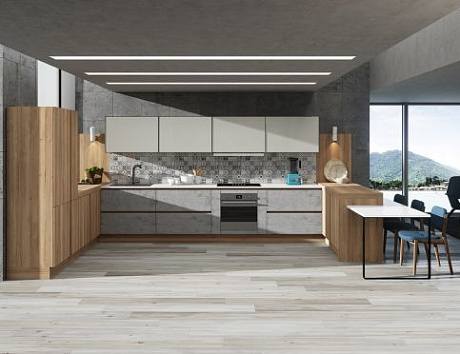 Современная кухня с барной стойкой