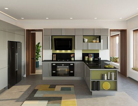 Модные серые кухни в классическом стиле и стиле модерн