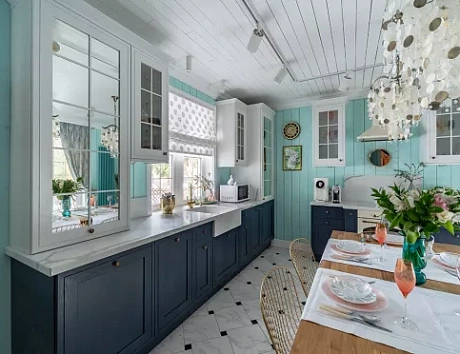 Синяя кухня в Санкт-Петербурге